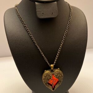 Fashion Bronze Toned Heart Pendant Necklace